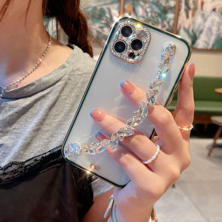 16-digits-หรูหรา-rhinestone-เพชรกรณีโทรศัพท์สำหรับ-iphone-iphone-13pro-max-12-11-xr-xs-max-b-ling-สร้อยข้อมือสายรัดข้อมือโซ่คุ้มครองปก