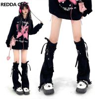 【YD】 REDDACHiC Bandage Leg Warmers Denim Patchwork Acubi Fashion Gaiter Cover Warm Knee-high Socks