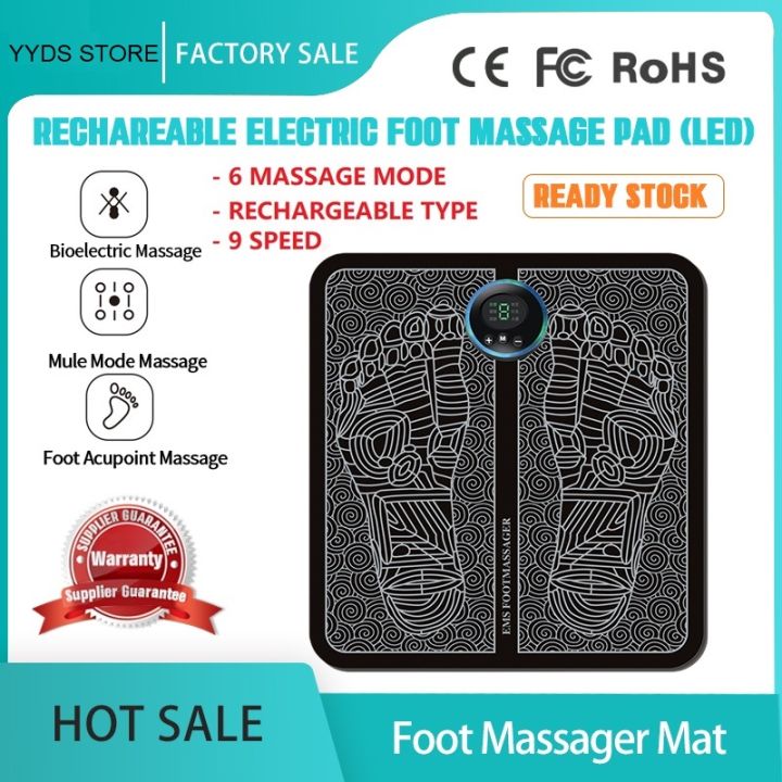 Rechareable Electric Foot Massager Deep Kneading Shiatsu Therapy ...