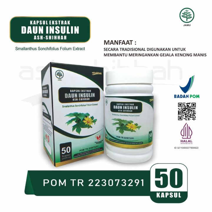 Insul Vit Ash Shihhah Kapsul Ekstrak Daun Insulin Obat Herbal Untuk Diabetes Dan Saluran Kemih