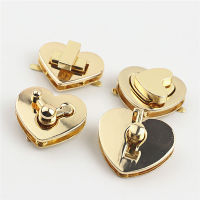 10Pcs Fashion Bags Heart-shaped Lock Buckle Gold Metal Twist Swivel Locks Clasp DIY Handbag Switch Lock Hardware Accessories