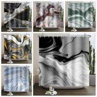 Black White Marble Shower Curtain Abstract Modern Shower Curtain for Bathroom Decor Waterproof Washable Fabric Bathtub Screen