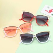 Cat Eye Child Metal Sunglasses For Girls Boy Vintage Oversized Cateye Kids