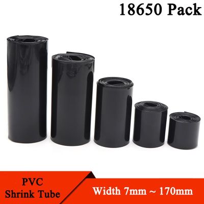 1 Meter Black 18650 Lipo Battery PVC Heat Shrink Tube Pack 7mm ~ 170mm Width Insulated Film Wrap lithium Case Cable Sleeve
