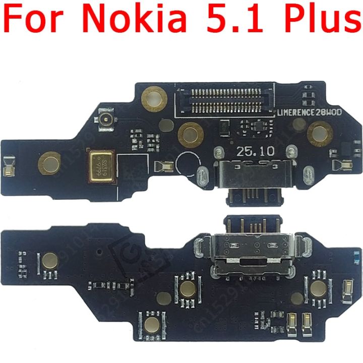 บอร์ดชาร์จยูเอสบีสำหรับ Nokia 5.1 Plus ชิ้นส่วนเชื่อมต่อแท่นวาง Pcb แผงสำหรับชาร์จสายเคเบิลยืดหยุ่น