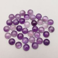 hotx【DT】 Fashion natural amethysts crystal stone beads charm 4 6 8 10 12mm round cab cabochon no hole for free shipping Wholesale