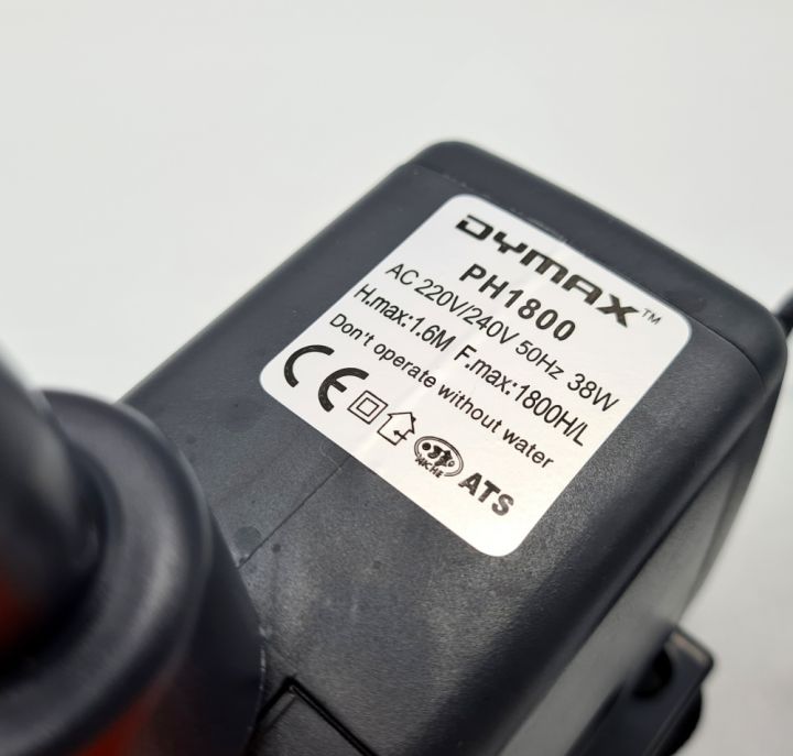 dymax-ph1800-ปั้มน้ำ-ปั๊มน้ำพุ-ปั๊มแช่น้ำ-รับประกัน-1-ปี-power-head-system