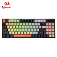 REDRAGON K636 RGB Kitava คีย์บอร์ดแบบมีสายสำหรับเล่นเกม USB กลไกสวิทช์สีแดง94ปุ่มสำหรับนักเล่นเกมสำหรับคอมพิวเตอร์พีซีแล็ปท็อป