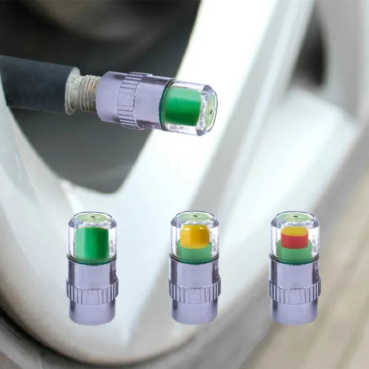 ZHANTONG 4PCS Car Auto valve caps Pressure Indicator Valve Wheel Tires