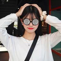 【CC】 Pattern Glasses Adults Round Frame Eyewear Prank Kids Tricks Props Joking Gadgets