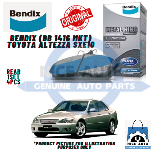 TOYOTA ALIEZZA (SXE10) REAR BRAKE PAD BENDIX METAL KING TITANIUM Lazada