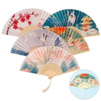 【CW】 1PC Festival Gift Summer Accessory Bamboo With Tassel Folding Fan Dance Fan Performance Home Decor