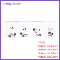 Wangzhansi ที่นำสายตาแหวนคันเบ็ดตกปลาสแตนเลส8ชิ้นพร้อมชุดซ่อมแซมแหวน