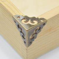 ♟❃℡ 20Pcs Antique Jewelry Box Corner Wooden Case Corner Protector Bronze Tone Flower Pattern Carved Metal Home Decor Crafts