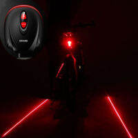 Cycling Bike Bicycle 2 Laser Projector Red Lamps Beam and 3 LED Rear Tail Lights (Color: Red)