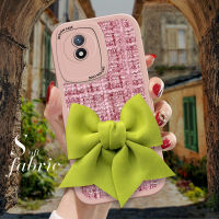 เคสเคสสำหรับ Vivo Y02A ผ้าผูกโบว์ Y02T สีเขียวเคสโทรศัพท์คลุมผ้าซิลิโคนแบบนิ่ม