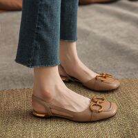 Korean Style Flat sandals for women Low Heel Half Apartment plus size ladies sandal