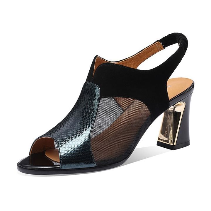 womens-sandals-2023-summer-new-patent-leather-breathable-womens-chunky-heel-hollow-mesh-high-heel-womens-shoes-womens-peep-toe-shoes