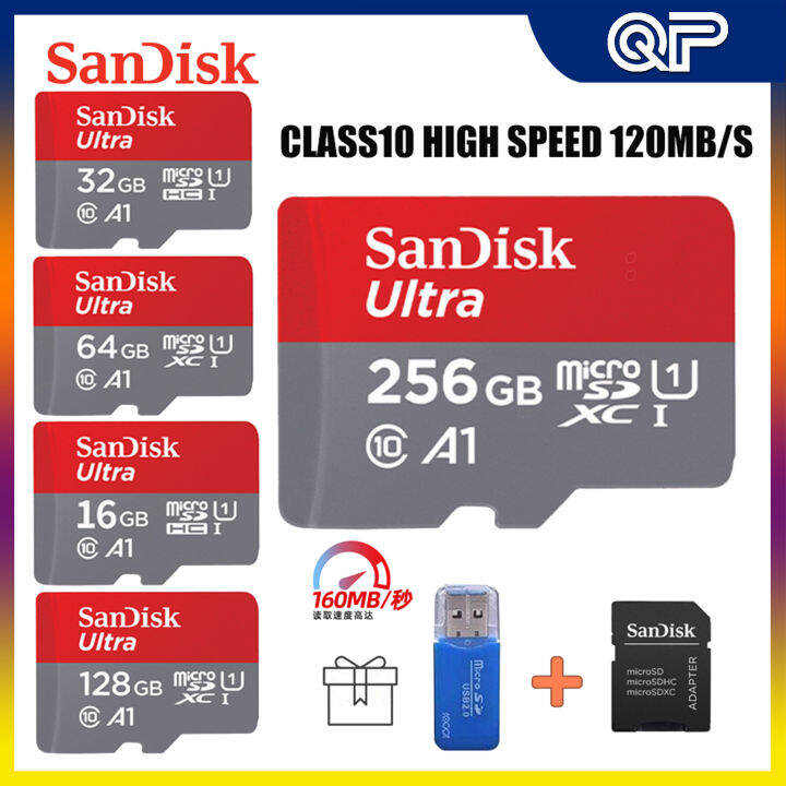 SanDisk 16GB 16GB 32GB 64GB 128GB 256GB แฟลชการ์ดความจำไมโครเมมโมรี่ ...