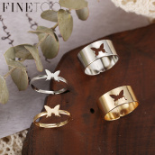 FINE TOO Fashion Adjustable Butterfly Ring For Lover Women Men Romantic