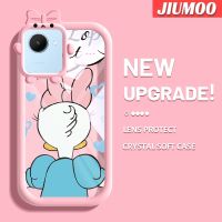 JIUMOO เคสสำหรับ Realme C30 C30s Narzo 50i Prime เคสการ์ตูนเดซี่รูปโบว์เล็กๆน้อยๆมอนสเตอร์เคสนิ่มกันรอยขีดข่วนเคสโทรศัพท์โปร่งใสฝาครอบป้องกันเลนส์กล้องถ่ายรูปซิลิกาเจล TPU