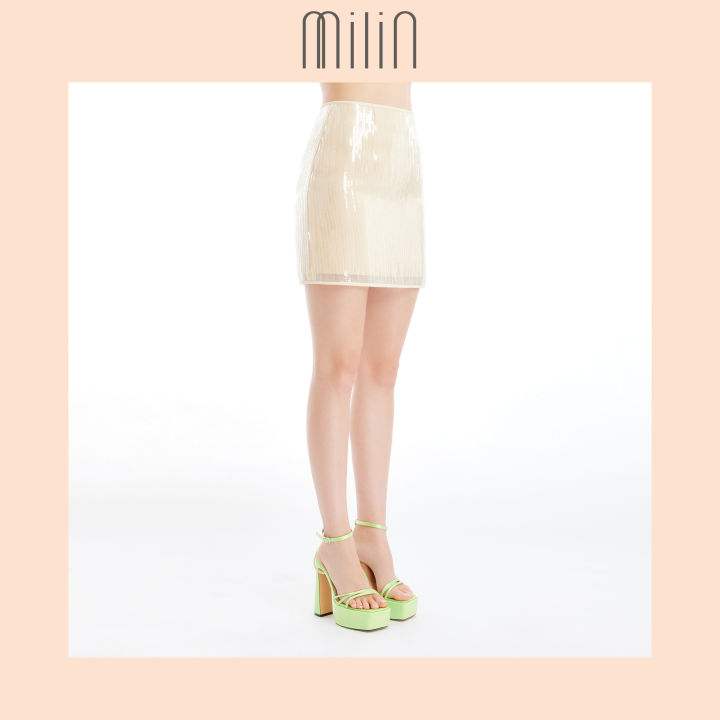 milin-high-waisted-piping-around-hem-sequin-skirt-กระโปรงเลื่อมทรงเอวสูงแต่งขอบกุ๊น-41-sunny-daiquiri-skirt