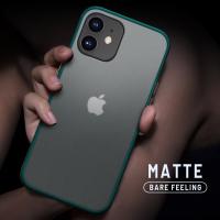 【Great. Cell phone case】เคสโทรศัพท์ซิลิโคนกันกระแทก,สำหรับ iPhone 12 11 Pro Max Mini X XS XR 7 8 Plus SE 2 2020หรูหราเคลือบด้านโปร่งแสงฮาร์ดฝาหลัง