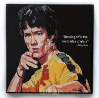 Bruce Lee #1 บรูซ ลี นักแสดง นักบู๊ รูปภาพ​ติด​ผนัง​ pop art พร้อมกรอบและที่แขวน นักแสดง Hollywood กรอบรูป แต่งบ้าน ของขวัญ รูปภาพ โปสเตอร์