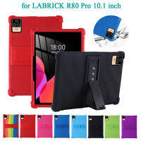 เคสซิลิโคนอ่อนนุ่มสำหรับ LABRICK R80 Pro 10.1นิ้ว Labrick แท็บเล็ตพีซีกรณี4มุมหนาลื่นปรับยืนเคส