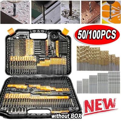 ELEGANT 100/50pcs Titanium Coated Drill Bits Set HSS Mini Extractor Drill Bit 1/1.5/2/2.5/3mm For Metal Wood Aluminum Drilling Tools