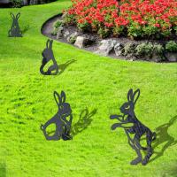 1Pcs Rabbit Garden Art for Easter Decorations Outdoor Acrylic Bunny Silhouette Stake Black Bunny Rabbit Garden Stake Yard Art Power Points  Switches S