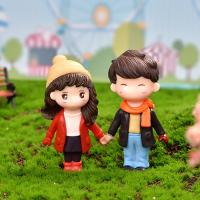 2pcs/set Mini Lovers Couple Miniature Doll DIY Figurines Fairy Garden Decor Valentines Day Gift Home Accessories Home Decor