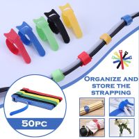 50pcs Colorful Releasable Cable Ties Colored Plastics Reusable Cable Ties Nylon Loop Wrap Zip Bundle Ties T type Cable Tie Wire