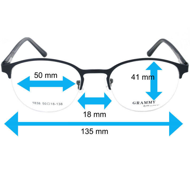grammy-แว่นตา-รุ่น-1838-กรอบเซาะร่อง-oval-รูปไข่แนวนอน-ขาสปริง-วัสดุ-สแตนเลส-สตีล-สำหรับตัดเลนส์-กรอบแว่นตา-สวมใส่สบาย-น้ำหนักเบา-ไม่ตกเทรนด์-มีความแข็งแรงทนทาน-gouging-frame-eyeglass-spring-legs-stai