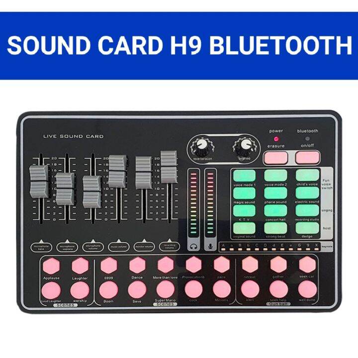 Sound card H9 thu âm Live stream kết nối Bluetooth đẳng cấp clip test ( Có  quà tặng kèm ) 