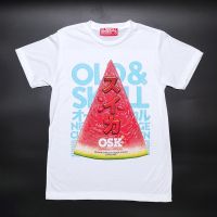 【Kkenzo】เสื้อยืด Oldskull Express ลาย แตงโม - สีขาว เสื้อยืดผช เท่ๆ คอลูกเรือ