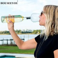 【CW】✆✶  HOUSEEYOU Wine Glass Cup with Silicone Drink Directly from Bottle Glasses Cocktail Mug 260ML