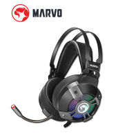 MARVO HG9015G หูฟังเกมมิ่ง Headphone Gaming มีไฟ7สี/RGB หัว USB 7.1