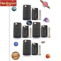 Hardingsun การอัพเดตเปอโยต์2/3ปุ่มรีโมกุญแจแบบพลิกเคสสำหรับเปลี่ยนเปอโยต์407/307/308/607ซองใส่กุญแจ (ไม่มีชั้นวางแบตเตอรี่)