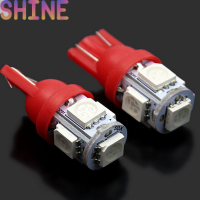 Shine 10X T10 194 168 147 W5W 5 SMD 5050 RED LED Car WEDGE TAIL หลอดไฟด้านข้าง12V