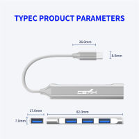 USB ฮับ4ฮับ USB พอร์ต USB บางมินิอะแดปเตอร์ข้อมูลดองเกิลมีพอร์ตพร้อมสายเคเบิลสำหรับแฟลชไดร์ฟเครื่องพิมพ์แล็ปท็อป PC