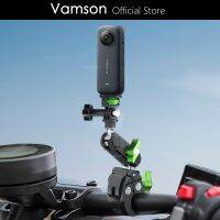 Vamson ที่ยึดจักรยานขาตั้งจักรยานยนต์อเนกประสงค์สำหรับ Insta360 X3 360 ° ฐานที่หนีบจักรยานหมุนได้สำหรับ Gopro 11 10 9 8