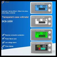 LIFESEN จอ LCD แสดงผล ตัวแสดงความจุแบตเตอรี่ ลิเธียม LiFePO4เซลล์ตะกั่วกรด DC8-100V โวลต์มิเตอร์แบบดิจิตอล ของใหม่ มืออาชีพอย่างมืออาชีพ มิเตอร์ไฟฟ้ามิเตอร์