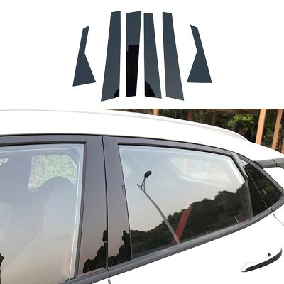 “：{}” 6Pcs Car Pillar Posts Door Window Trim Cover Stickers For Hyundai Kona 2018 2019 2020-2022 2023 Accesorios Para Hyundai Kona