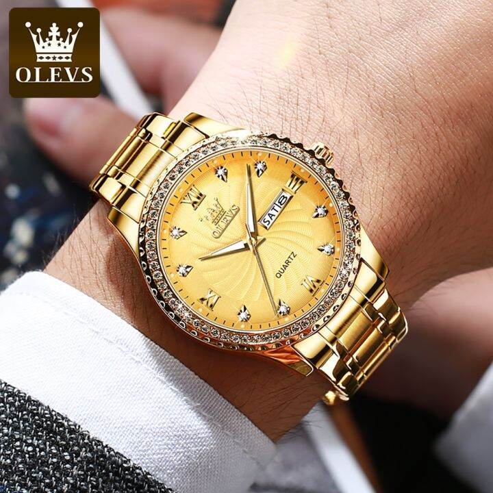 OLEVS Watch For Man Original Quartz Business Calendar Luminous