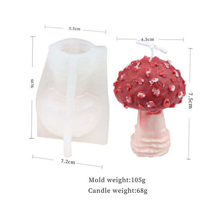 9-painted-mold-home-decoration-childrens-aromatherapy-plaster-silicone-candle-mushroom