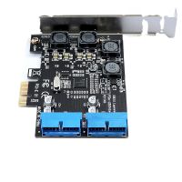 【CW】 Super Speed PCIe To 2 Port 19Pin USB 3.0 Riser Card PCI-e To Dual Internal 20Pin PCI Express Card Converter Adapter for Computer