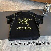 ฝ้าเพดาน Arcteryx 23เสื้อยืดพิมพ์ภาพแท้เปิดได้สำหรับชายและหญิงเสื้อยืดทรงหลวมแขนสั้น2023แคนาดา