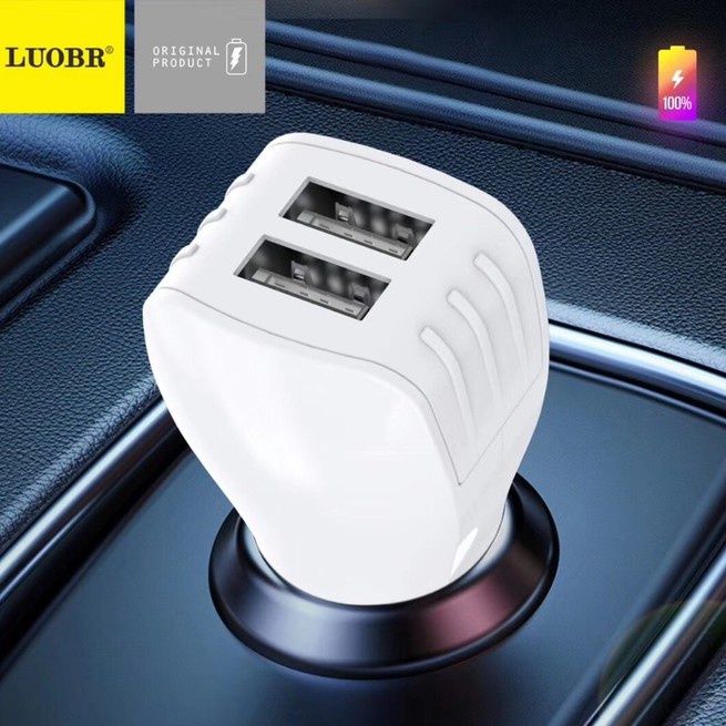 luobr-c16-หัวชาร์ทรถ-ช่องชาร์จ-2-usb-ที่ชาร์จไฟมือถือในรถ-3-1a