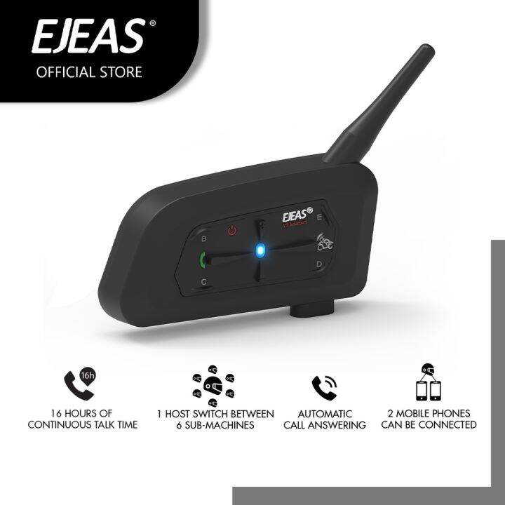 EJEAS V7 Motorcycle Helmet Intercom with 700M BT V5.1 Interphone ...